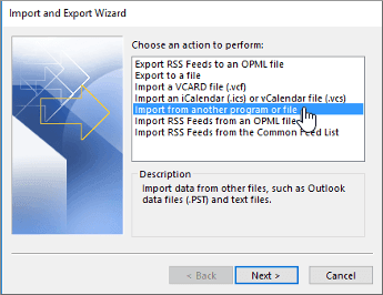 Import from Another Program or File Import from Another Program or File